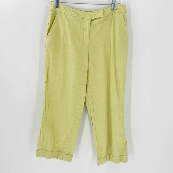 R.Q.T Linen Blend Straight Leg Crop Pants - Picture 1 of 7